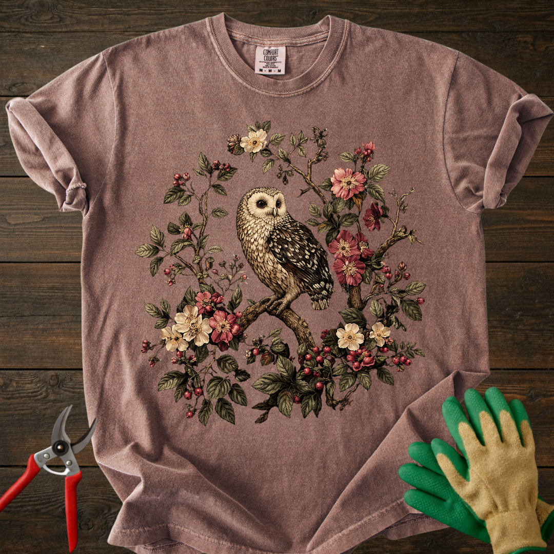 Vintage Floral Owl T-Shirt