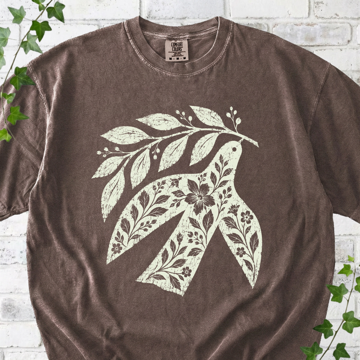 Floral Dove Bird T-Shirt