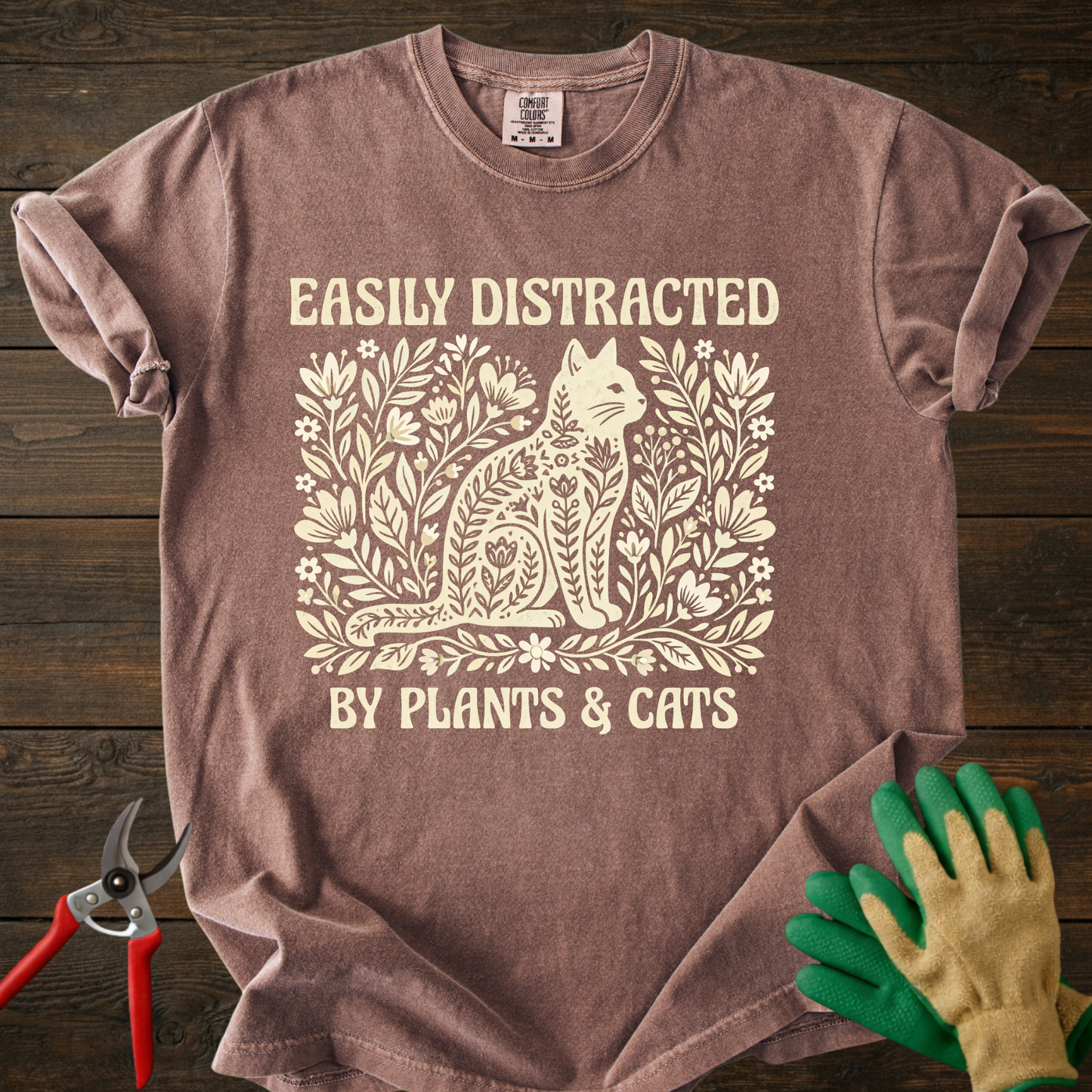 Easily Distracted by Plants & Cats T-Shirt