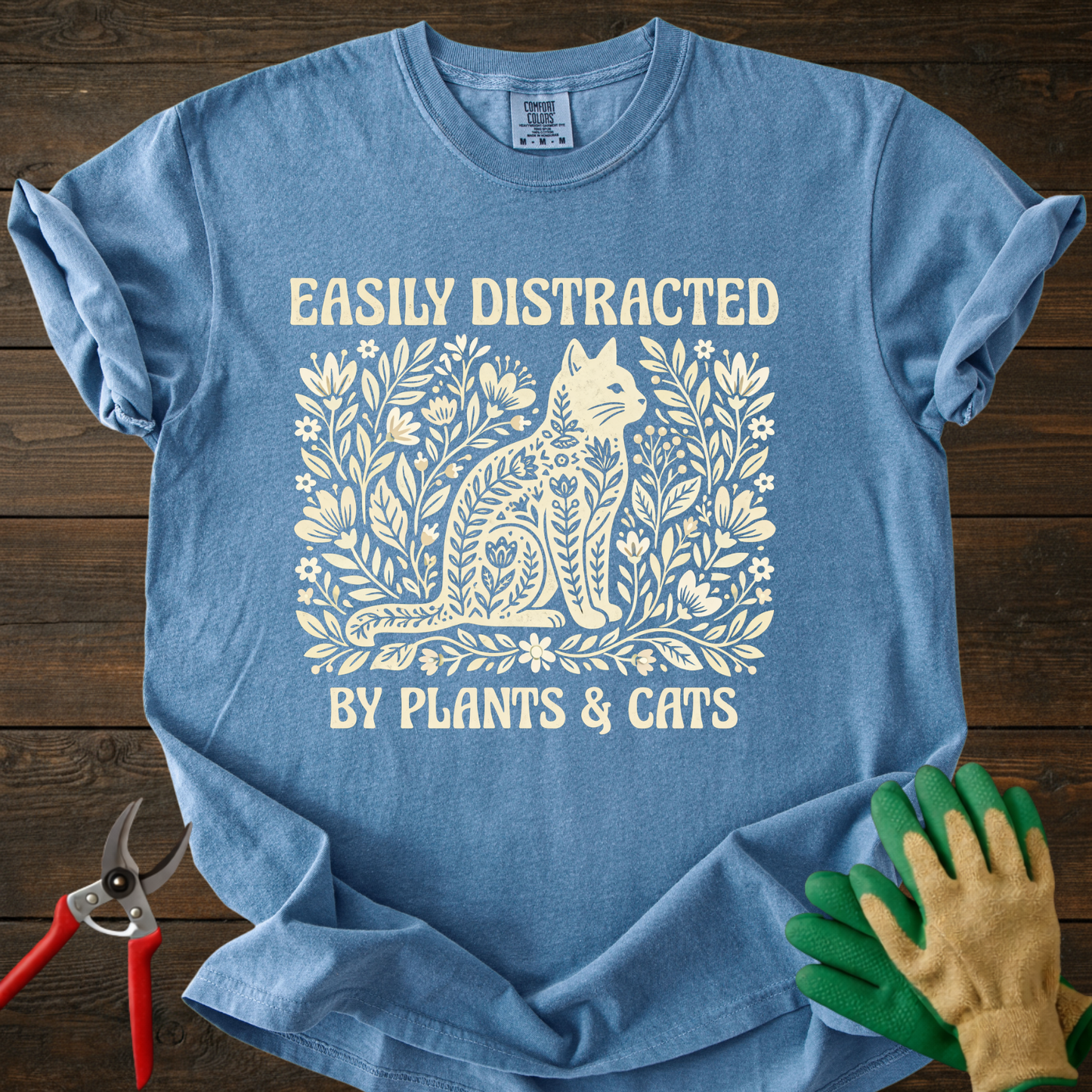 Easily Distracted by Plants & Cats T-Shirt