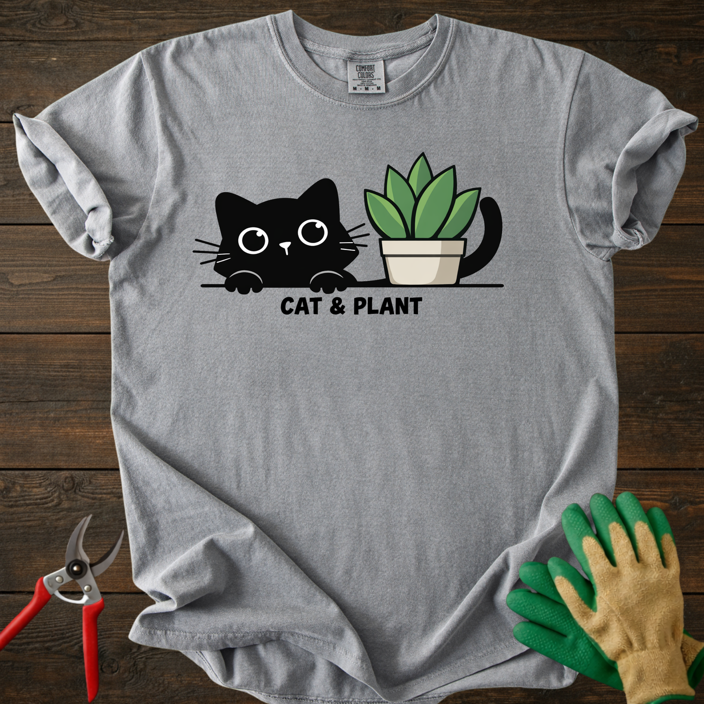 Cat & Plant T-Shirt