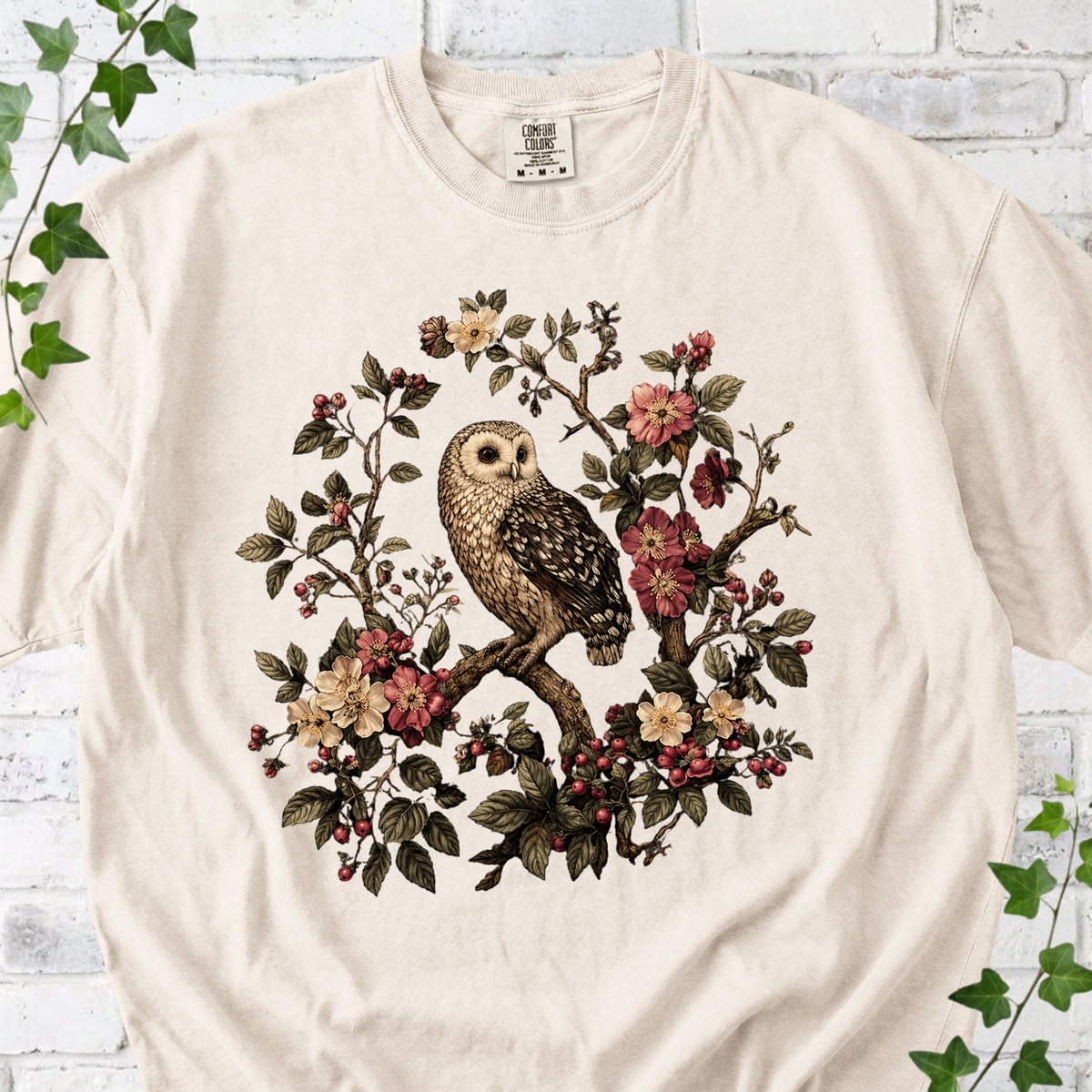 Vintage Floral Owl T-Shirt