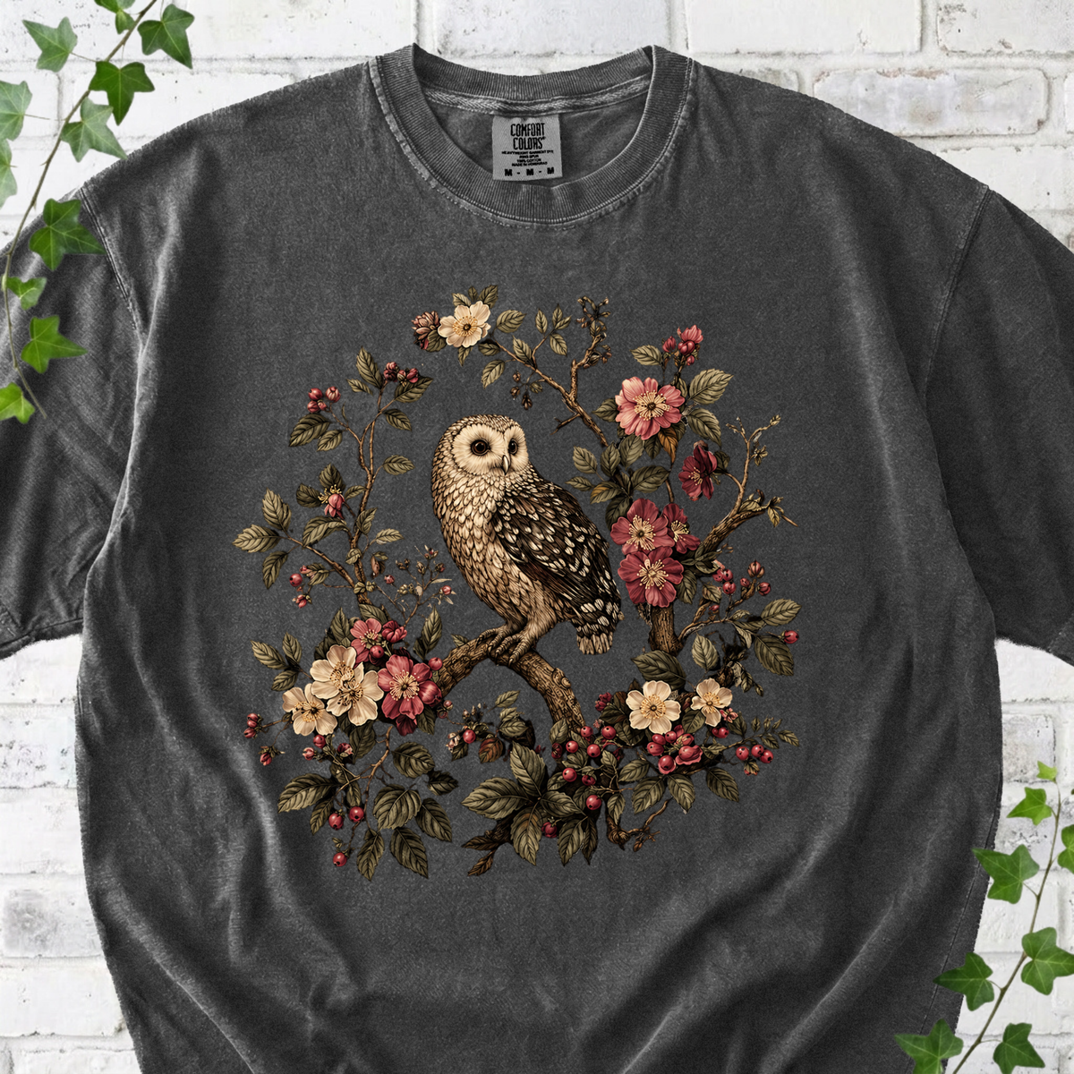 Vintage Floral Owl T-Shirt