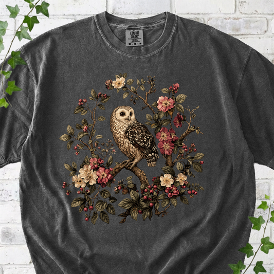 Vintage Floral Owl T-Shirt
