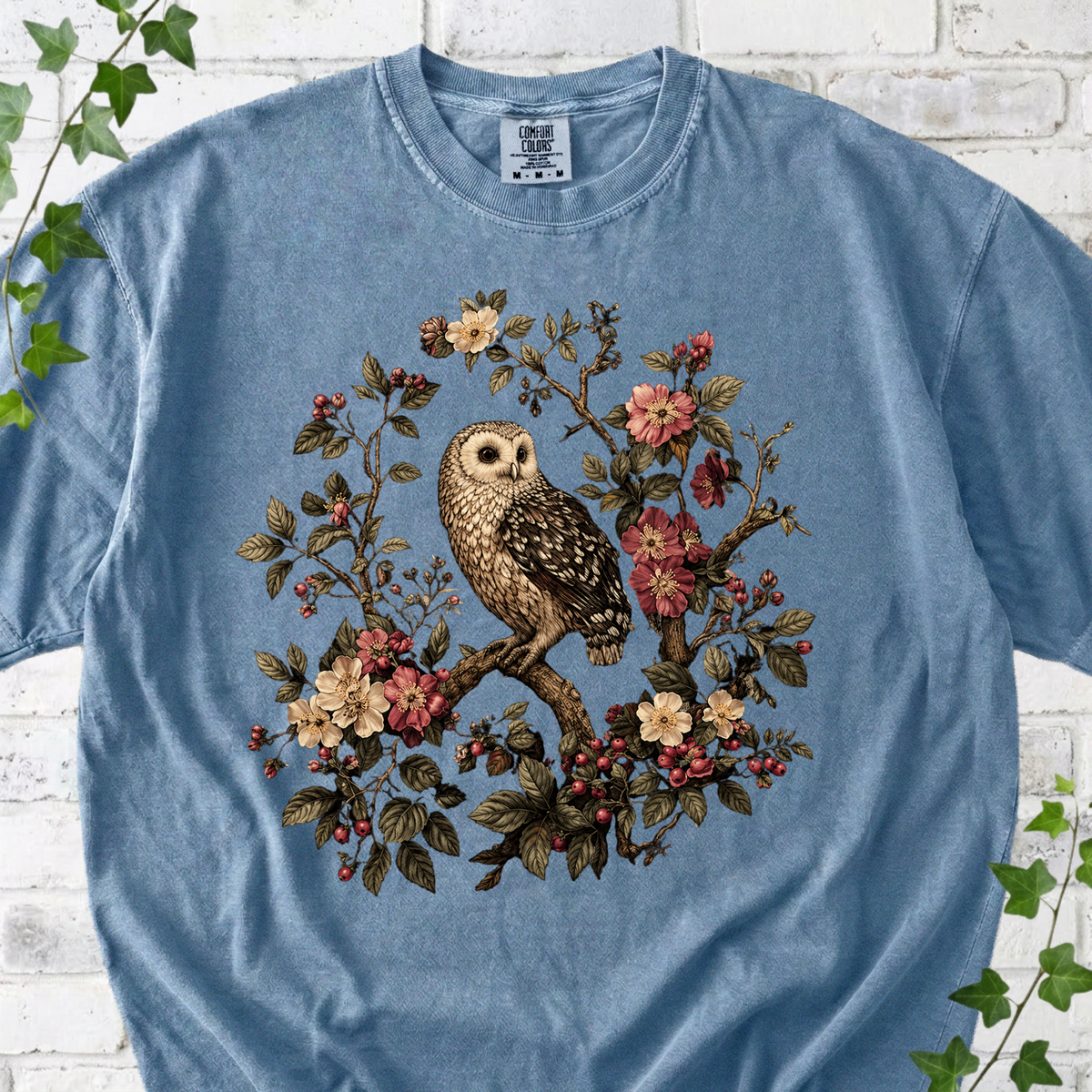 Vintage Floral Owl T-Shirt