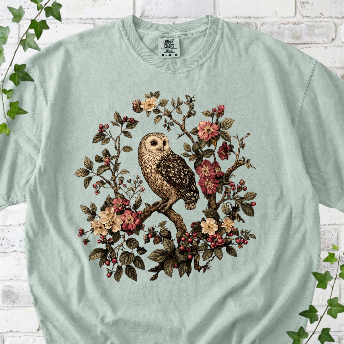 Vintage Floral Owl T-Shirt