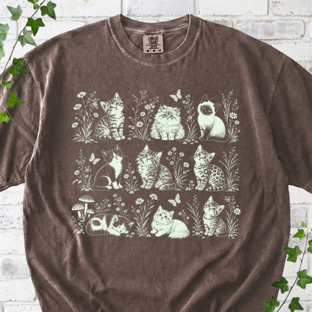 Floral Kittens T-shirt