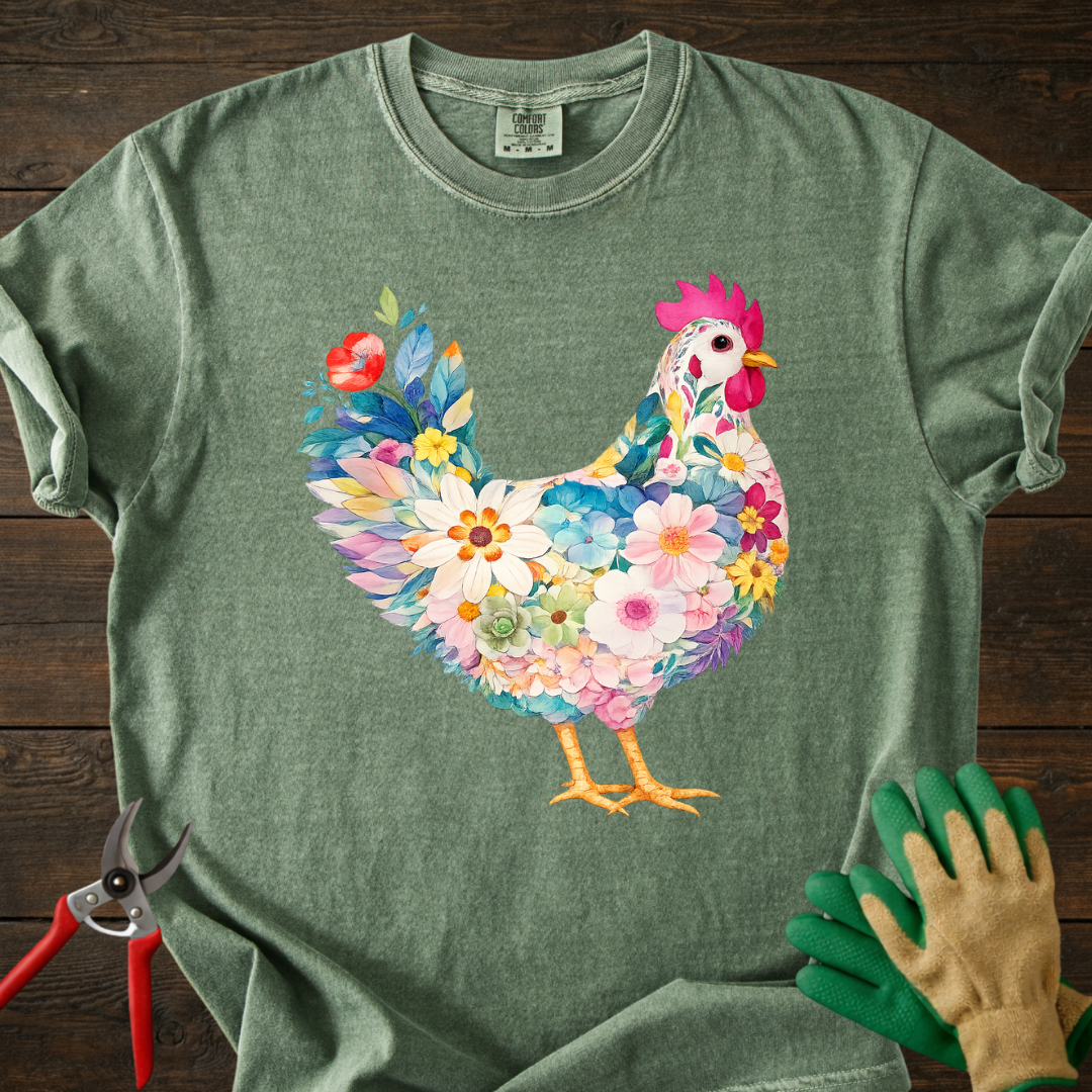 Floral Chicken T-Shirt