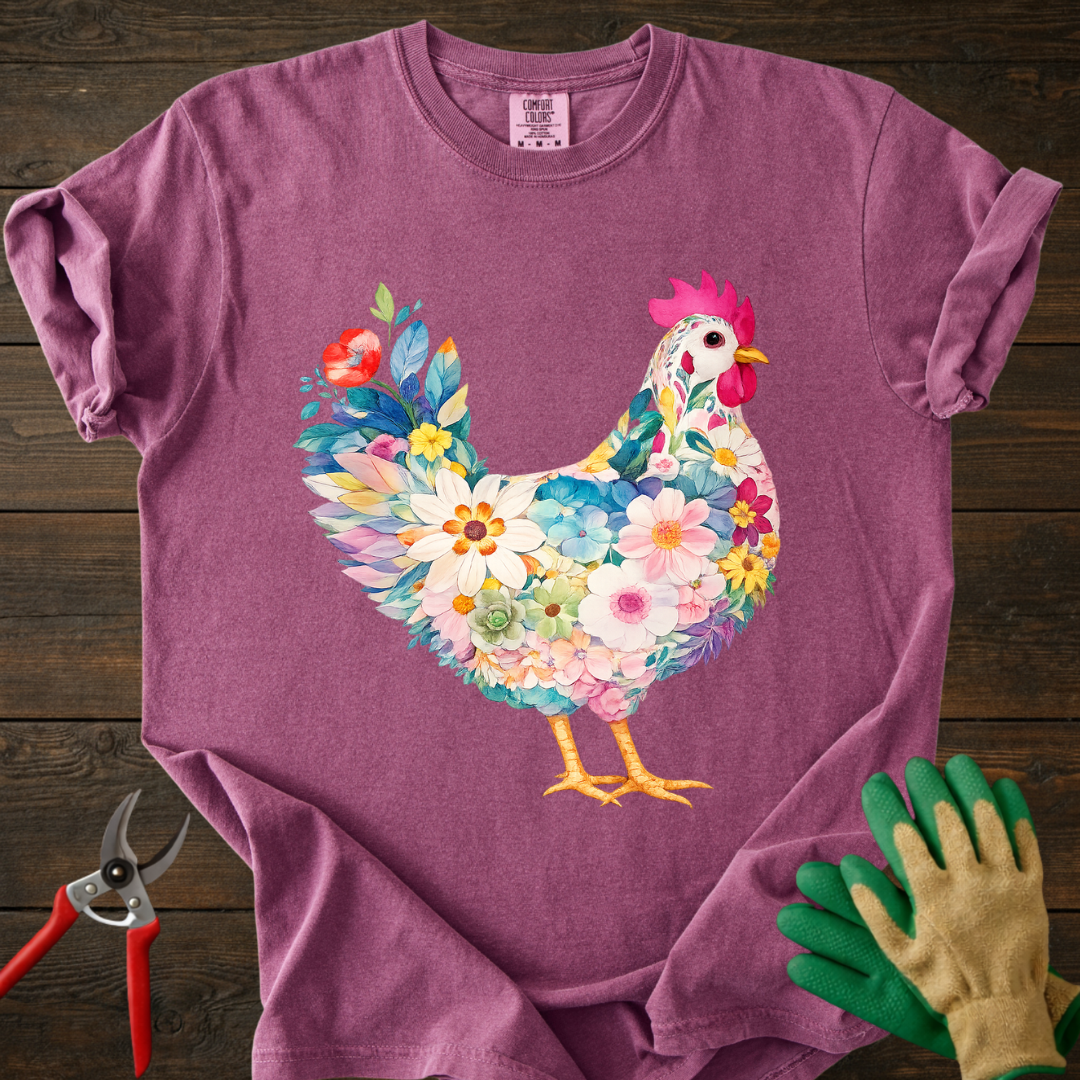 Floral Chicken T-Shirt