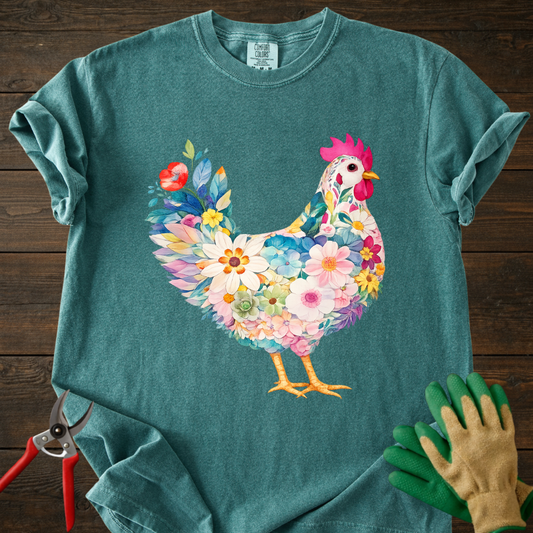 Floral Chicken T-Shirt
