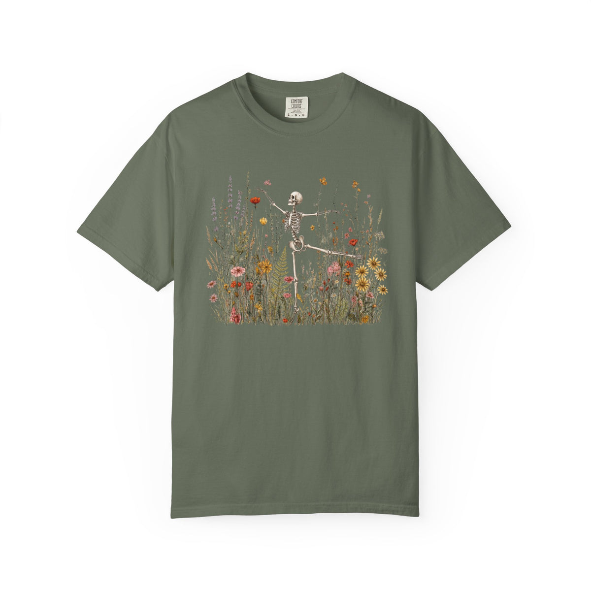 Skeleton Dancing in Wildflower Meadow T-Shirt