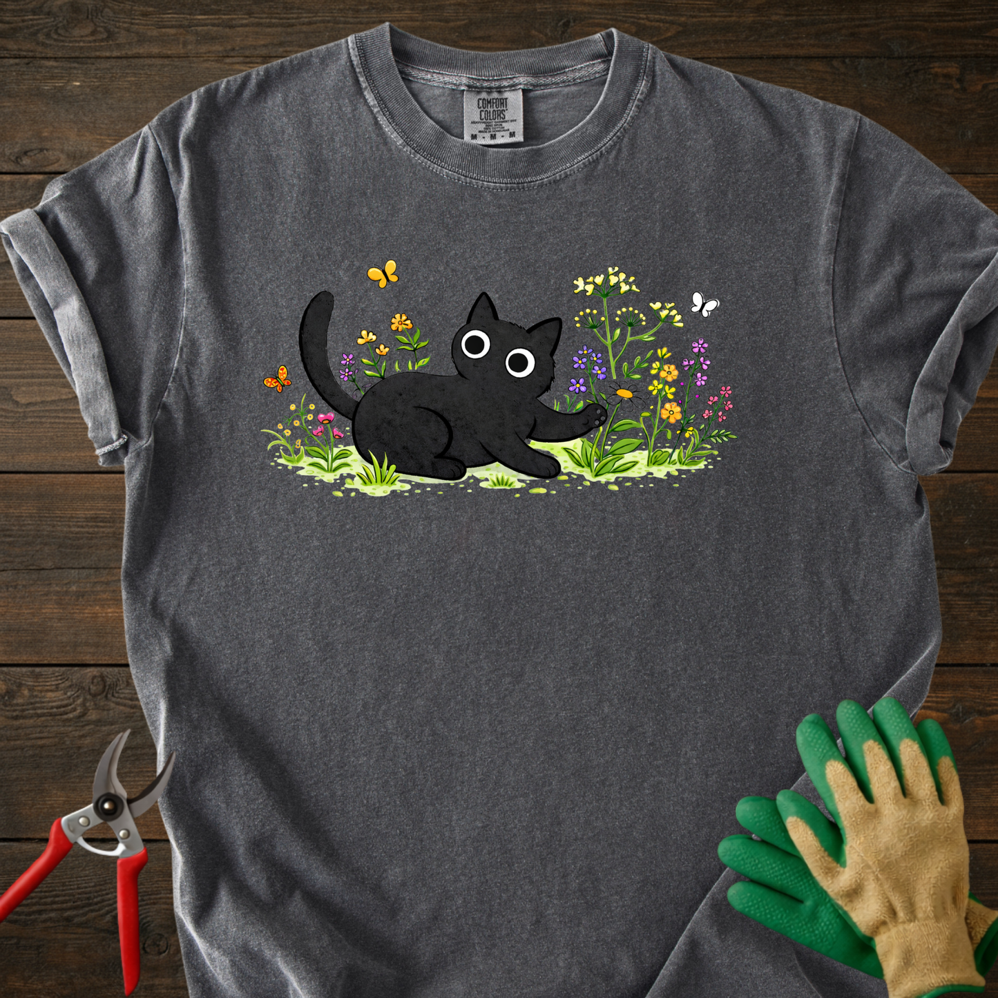 Cat in Wildflower Meadow T-Shirt