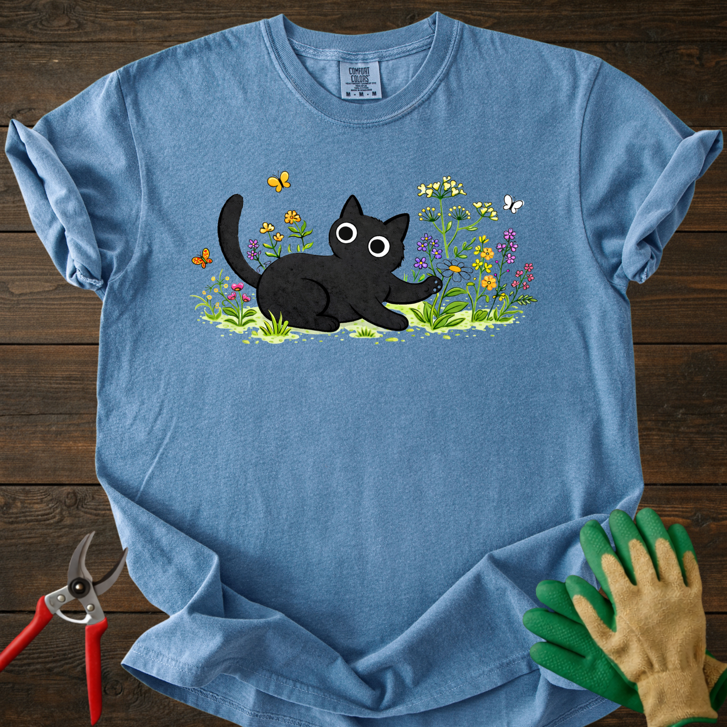Cat in Wildflower Meadow T-Shirt