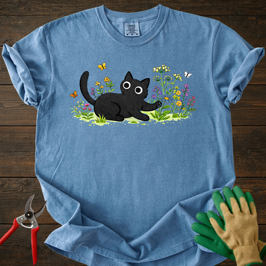 Cat in Wildflower Meadow T-Shirt