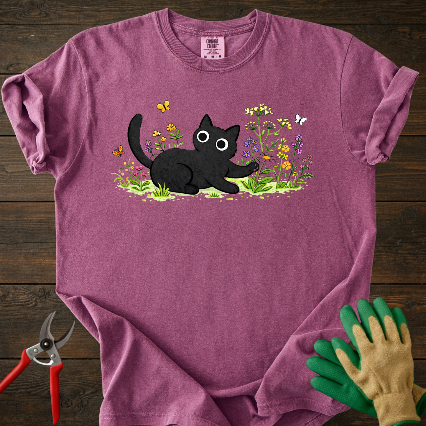 Cat in Wildflower Meadow T-Shirt