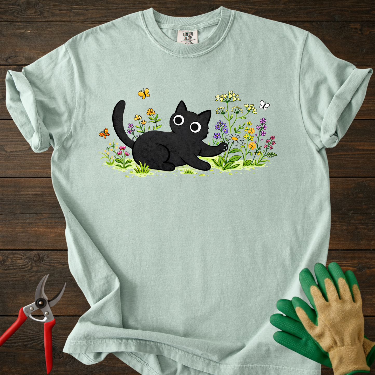 Cat in Wildflower Meadow T-Shirt