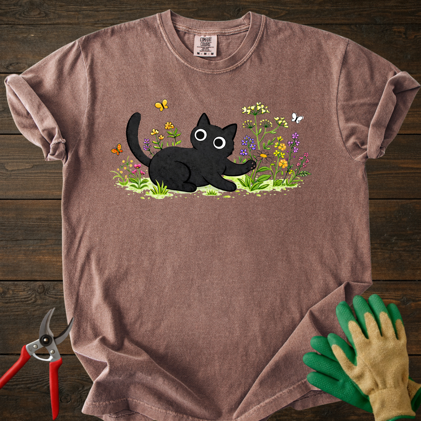 Cat in Wildflower Meadow T-Shirt