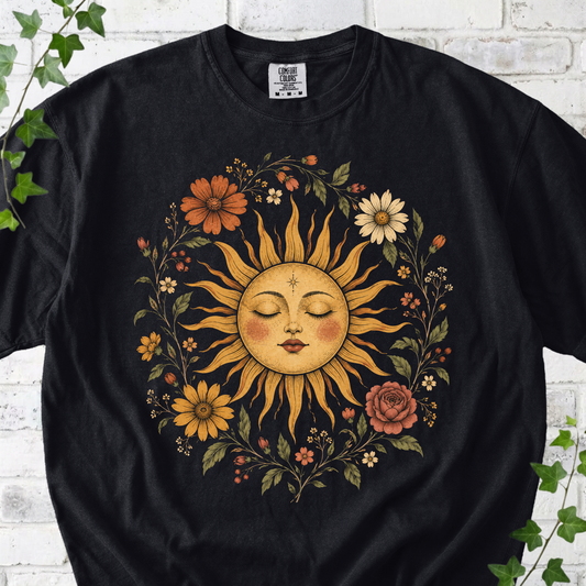 Celestial Floral Sun T-Shirt
