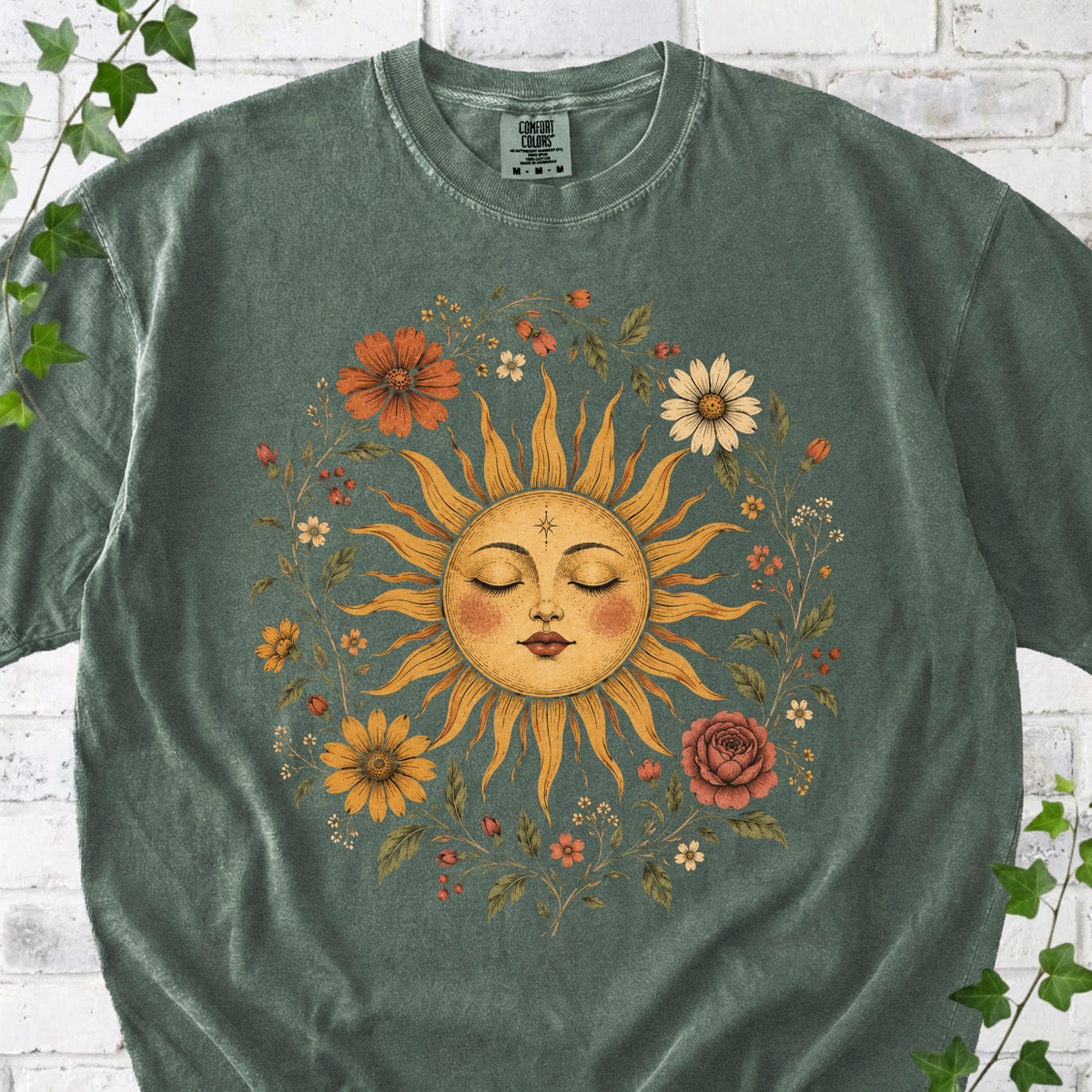 Celestial Floral Sun T-Shirt
