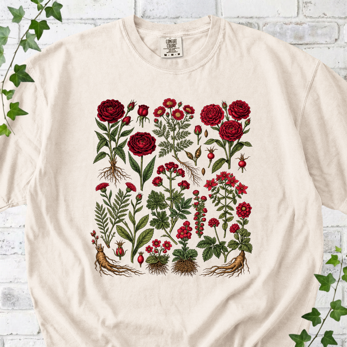 Botanical Red Floral T-Shirt