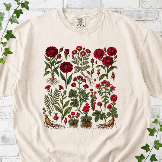 Botanical Red Floral T-Shirt