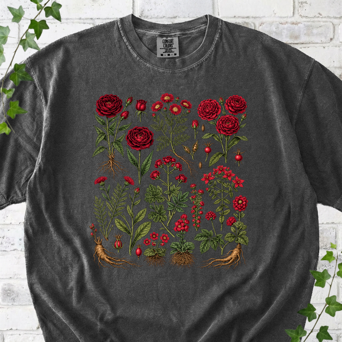 Botanical Red Floral T-Shirt