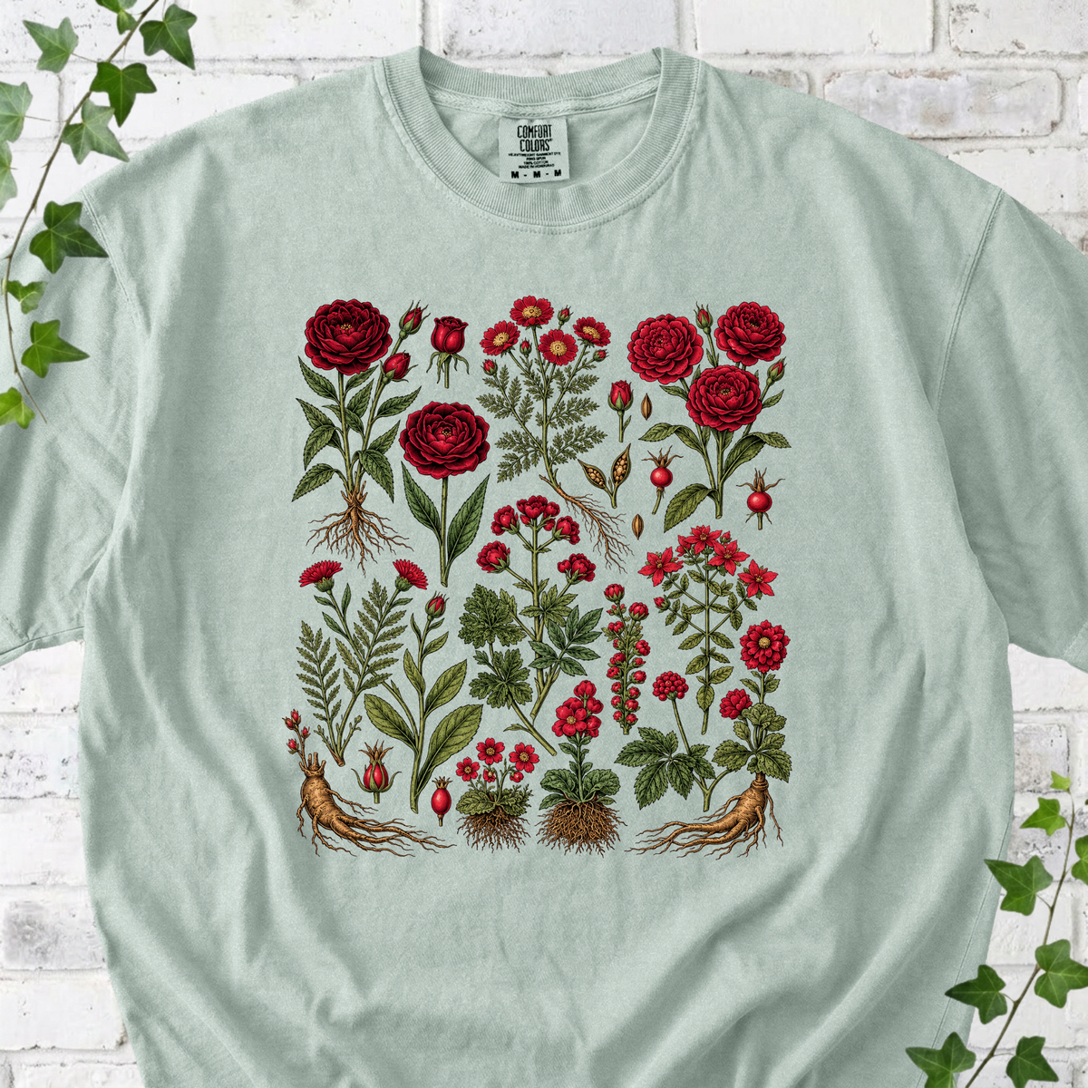 Botanical Red Floral T-Shirt