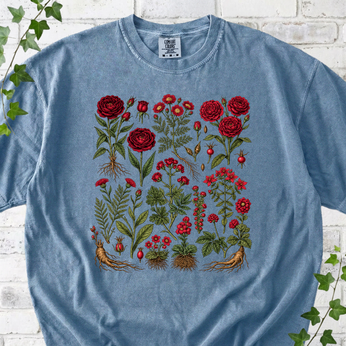 Botanical Red Floral T-Shirt
