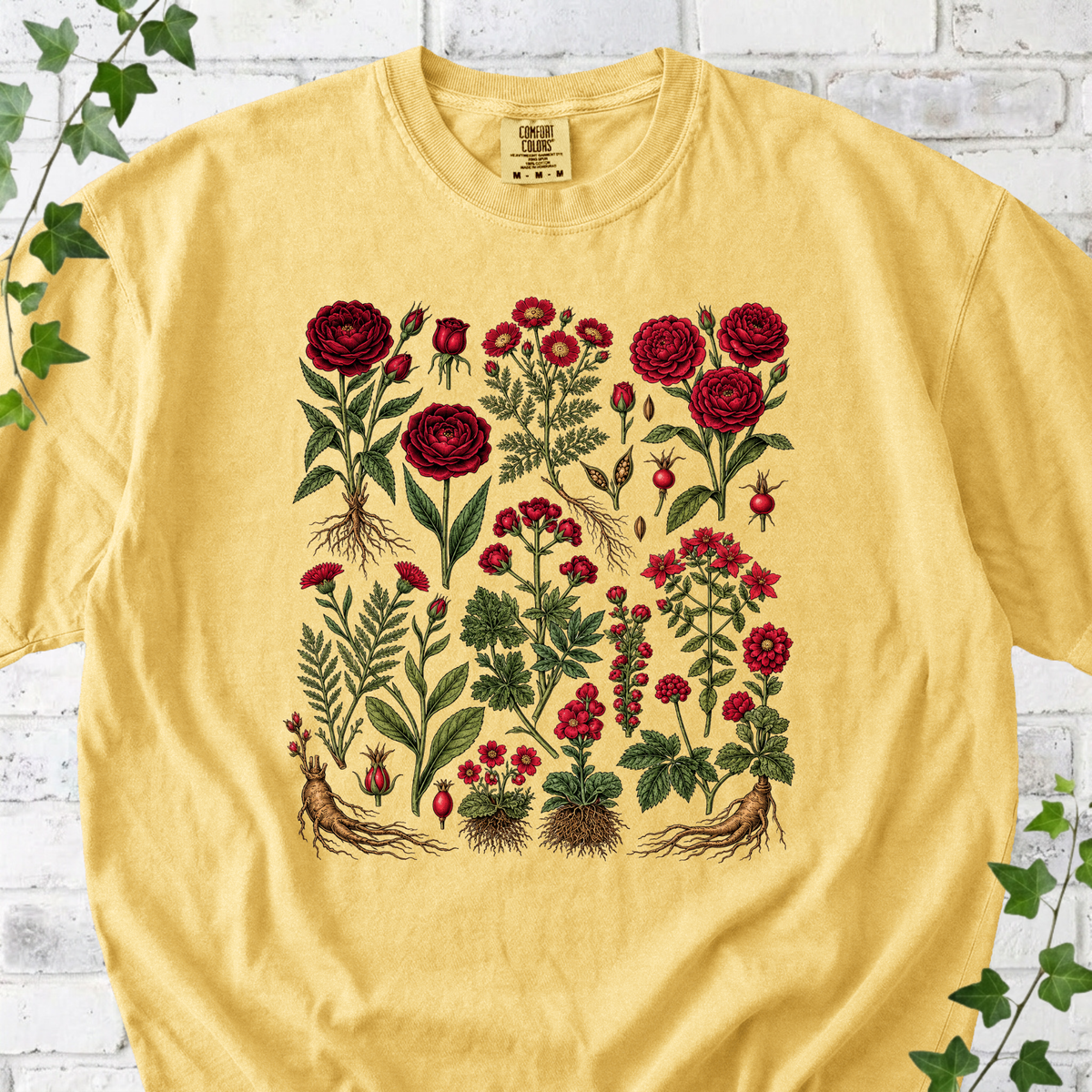 Botanical Red Floral T-Shirt