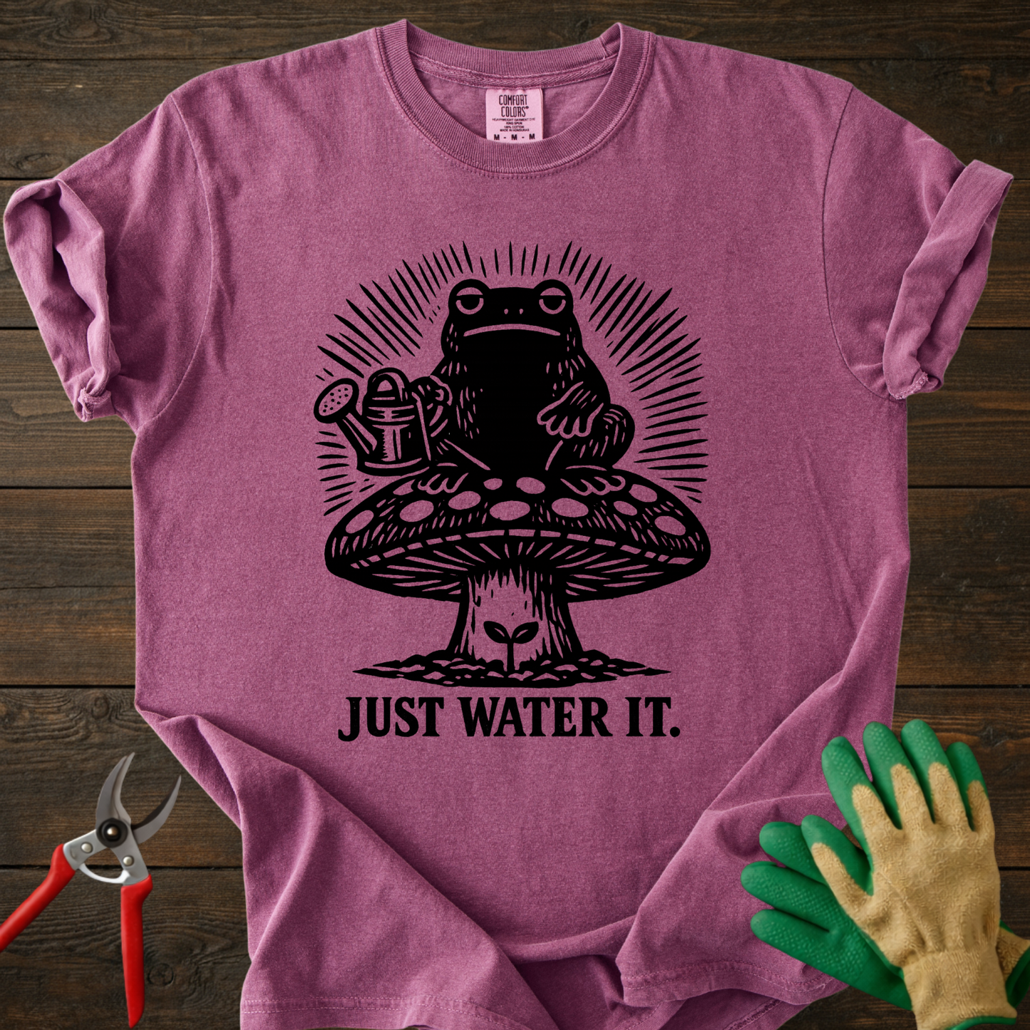 Just Water It Frog  T‑Shirt