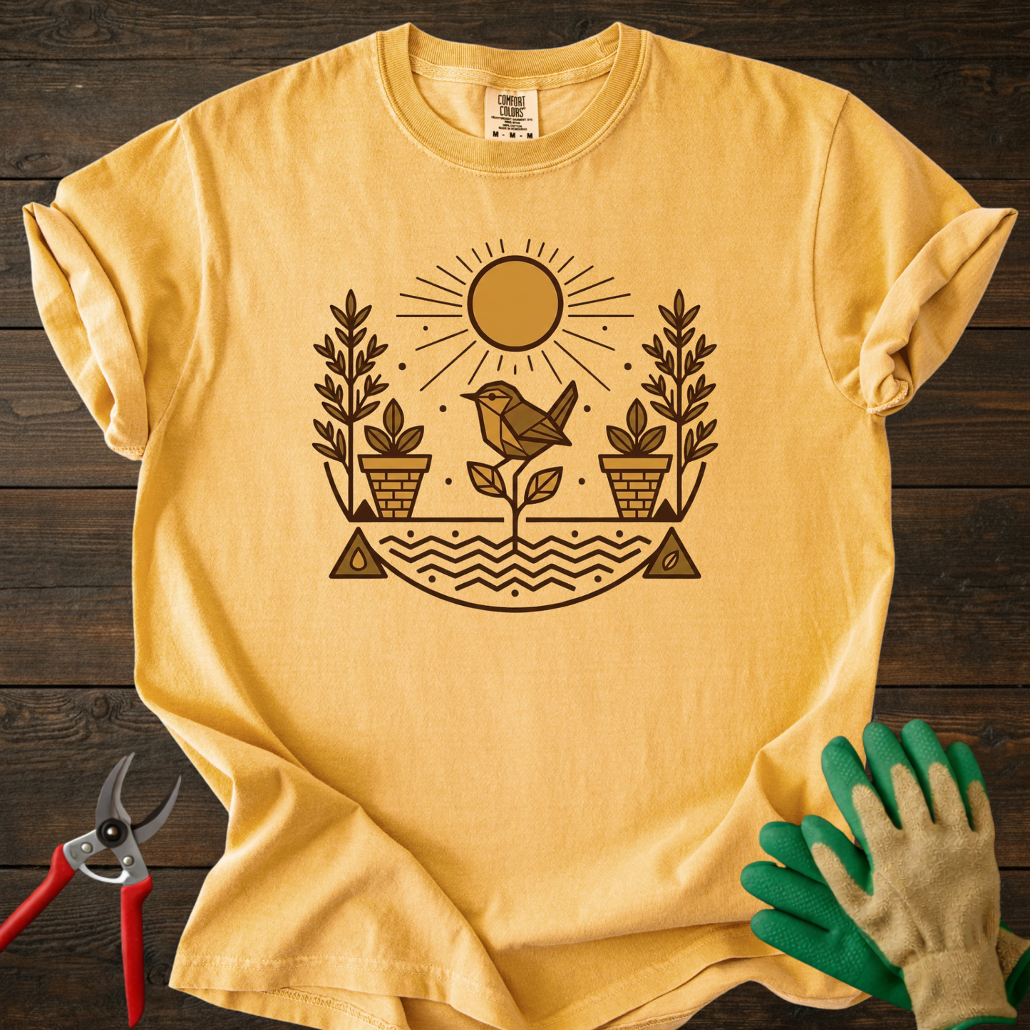 Bird & Potted Plants T‑Shirt