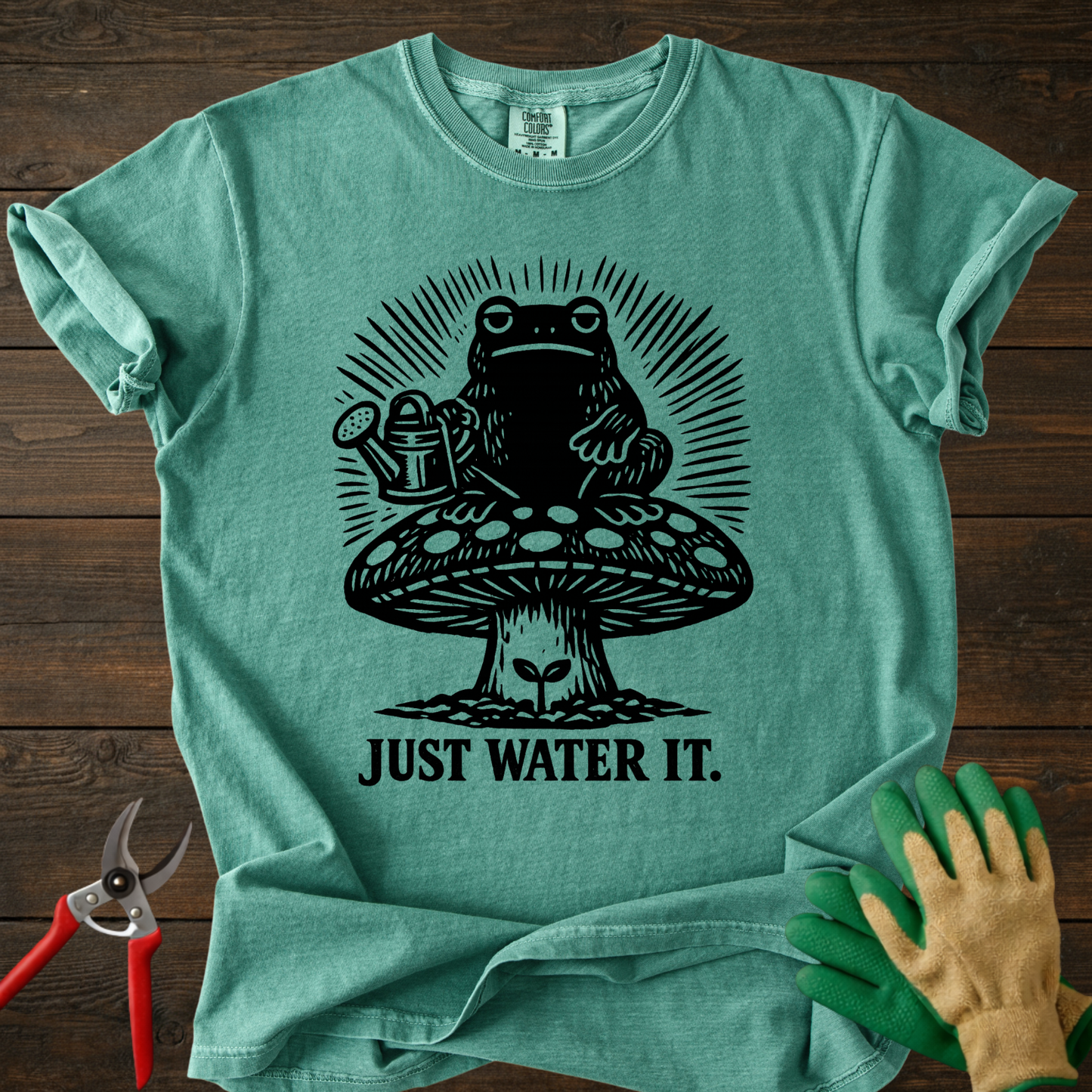Just Water It Frog  T‑Shirt