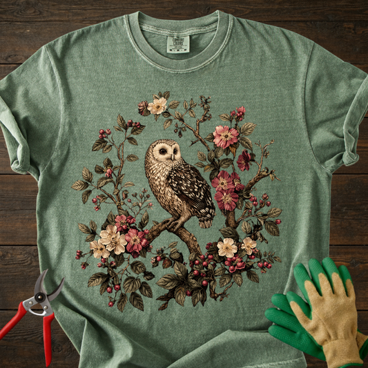 Vintage Floral Owl T-Shirt