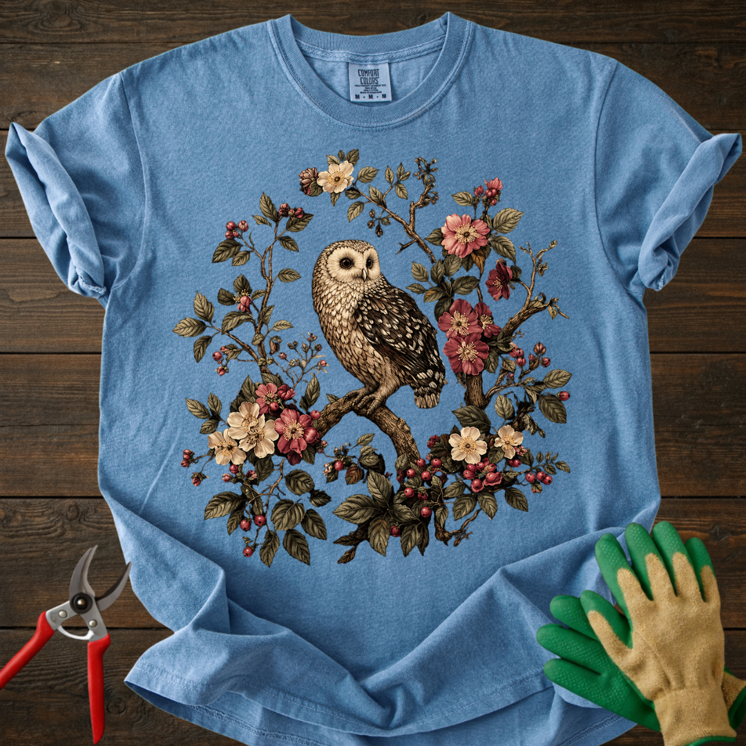 Vintage Floral Owl T-Shirt