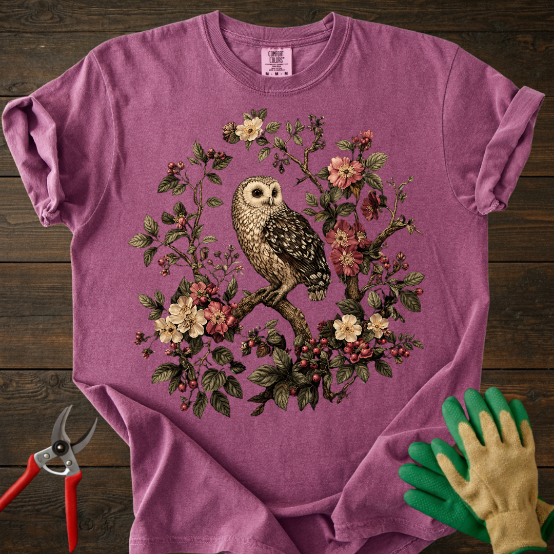 Vintage Floral Owl T-Shirt