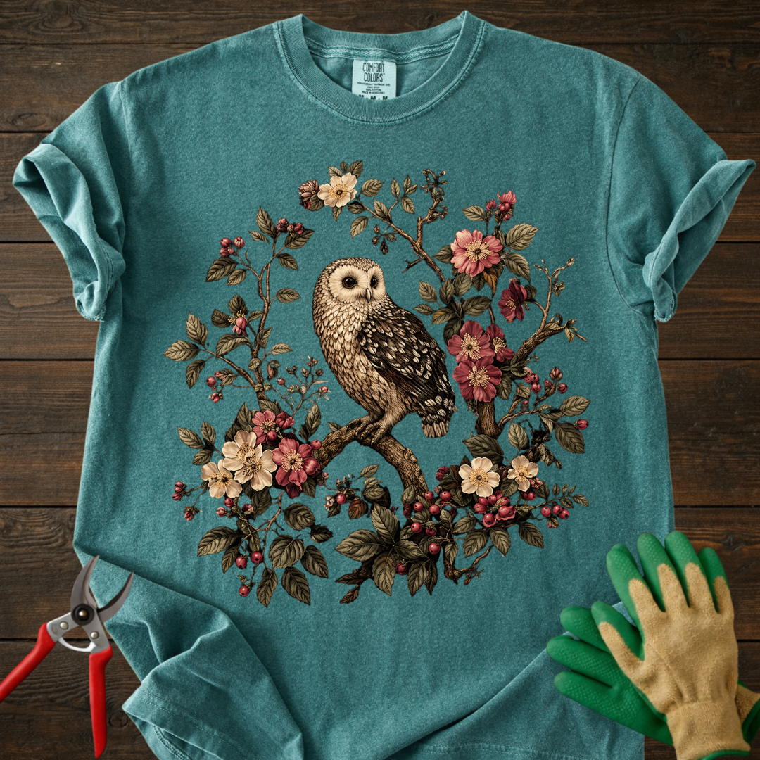 Vintage Floral Owl T-Shirt