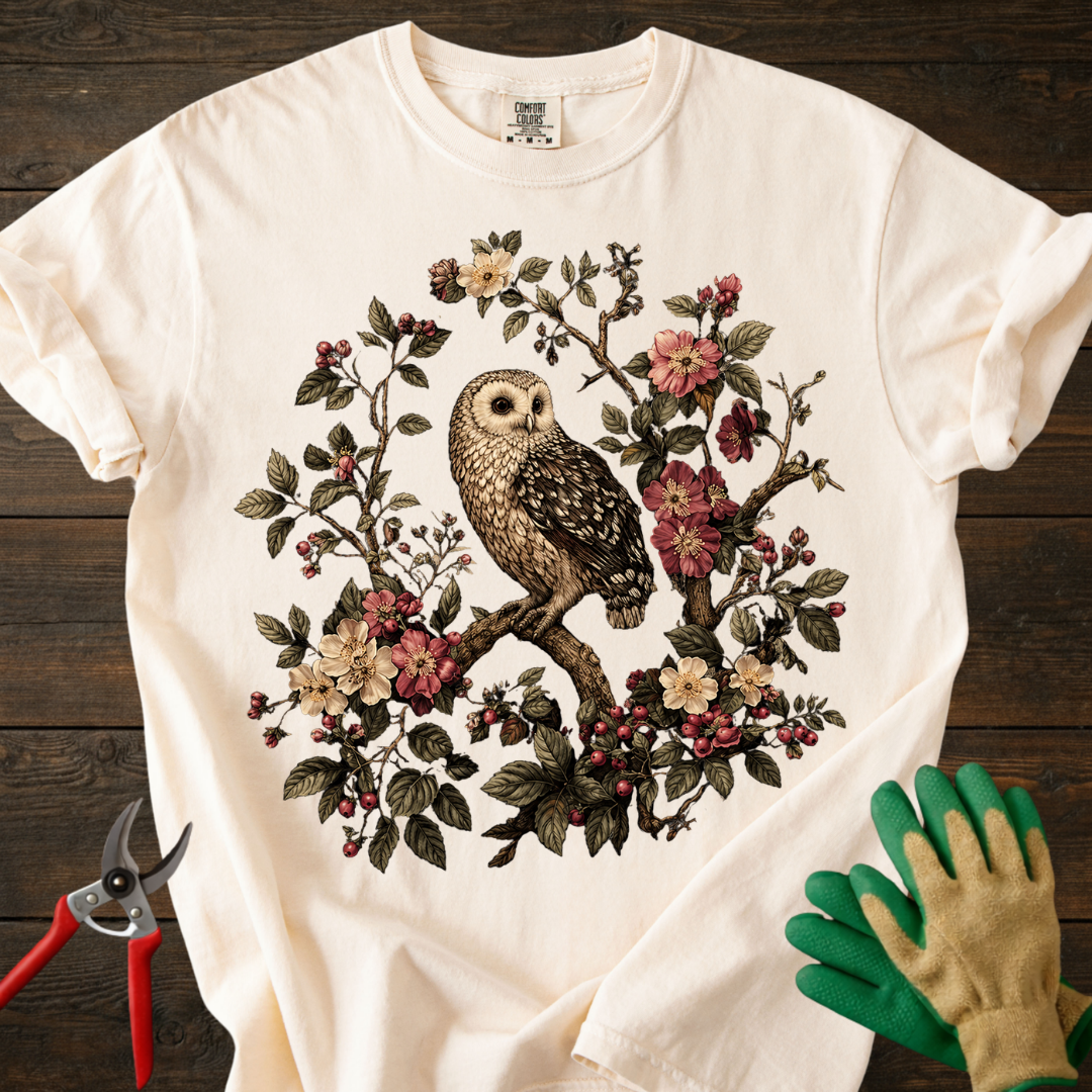 Vintage Floral Owl T-Shirt