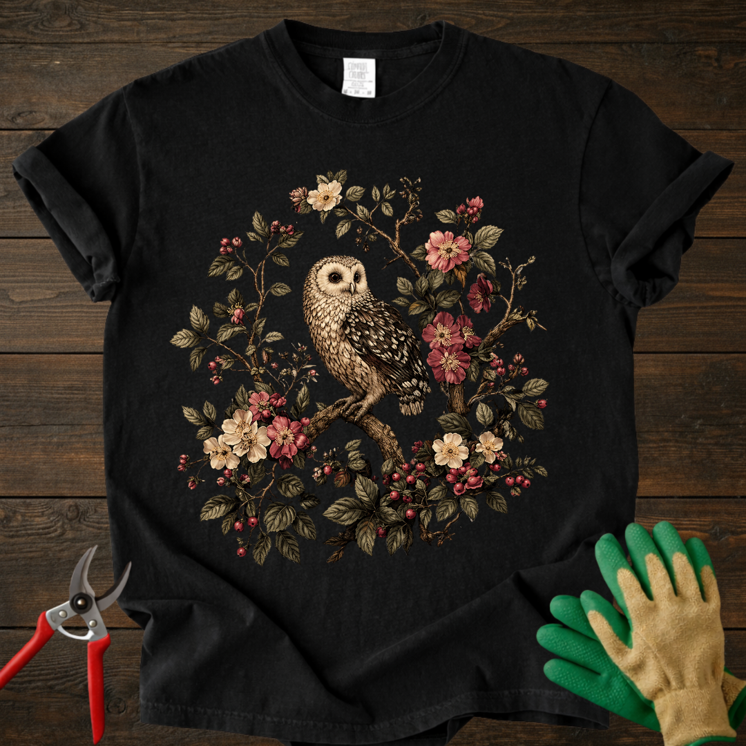 Vintage Floral Owl T-Shirt