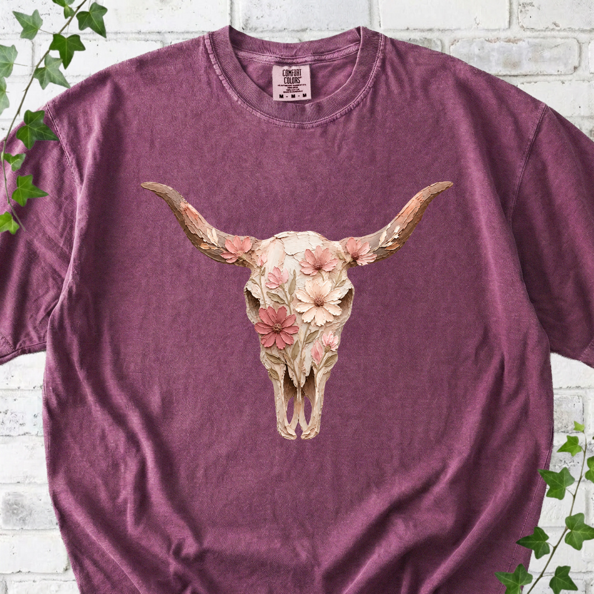 Western Floral Longhorn T-Shirt