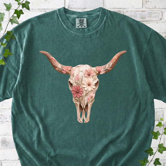 Western Floral Longhorn T-Shirt