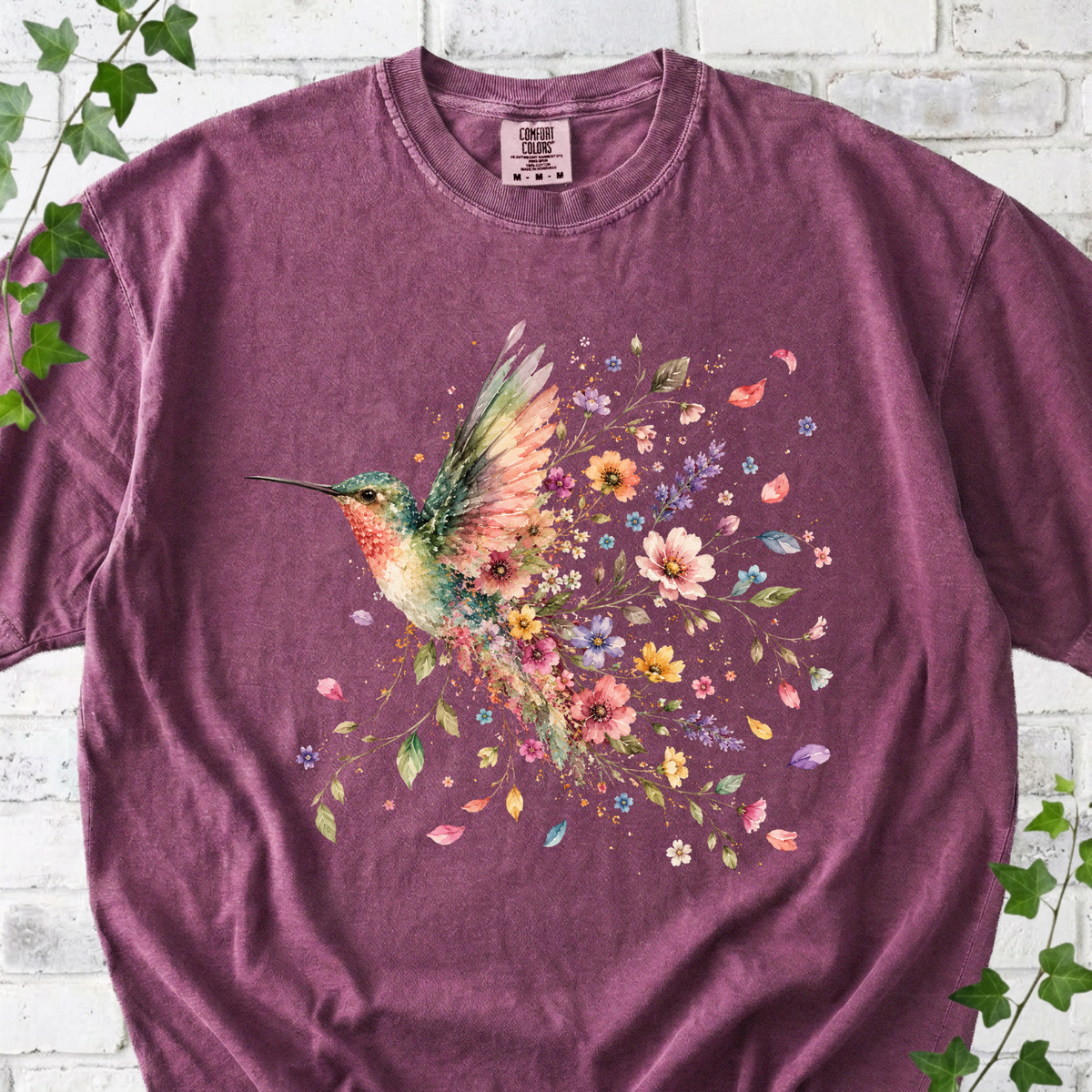 Floral Hummingbird T-Shirt
