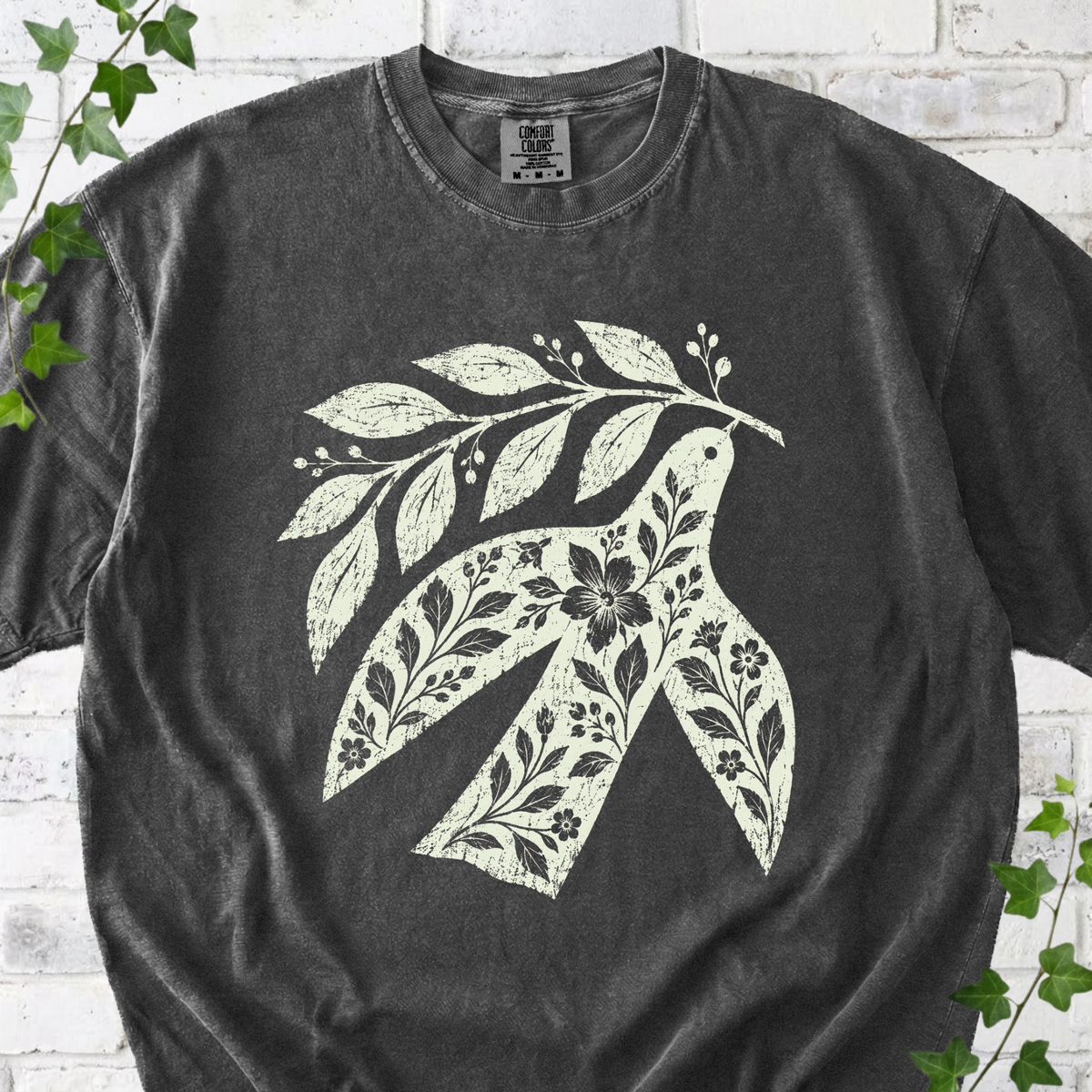 Floral Dove Bird T-Shirt