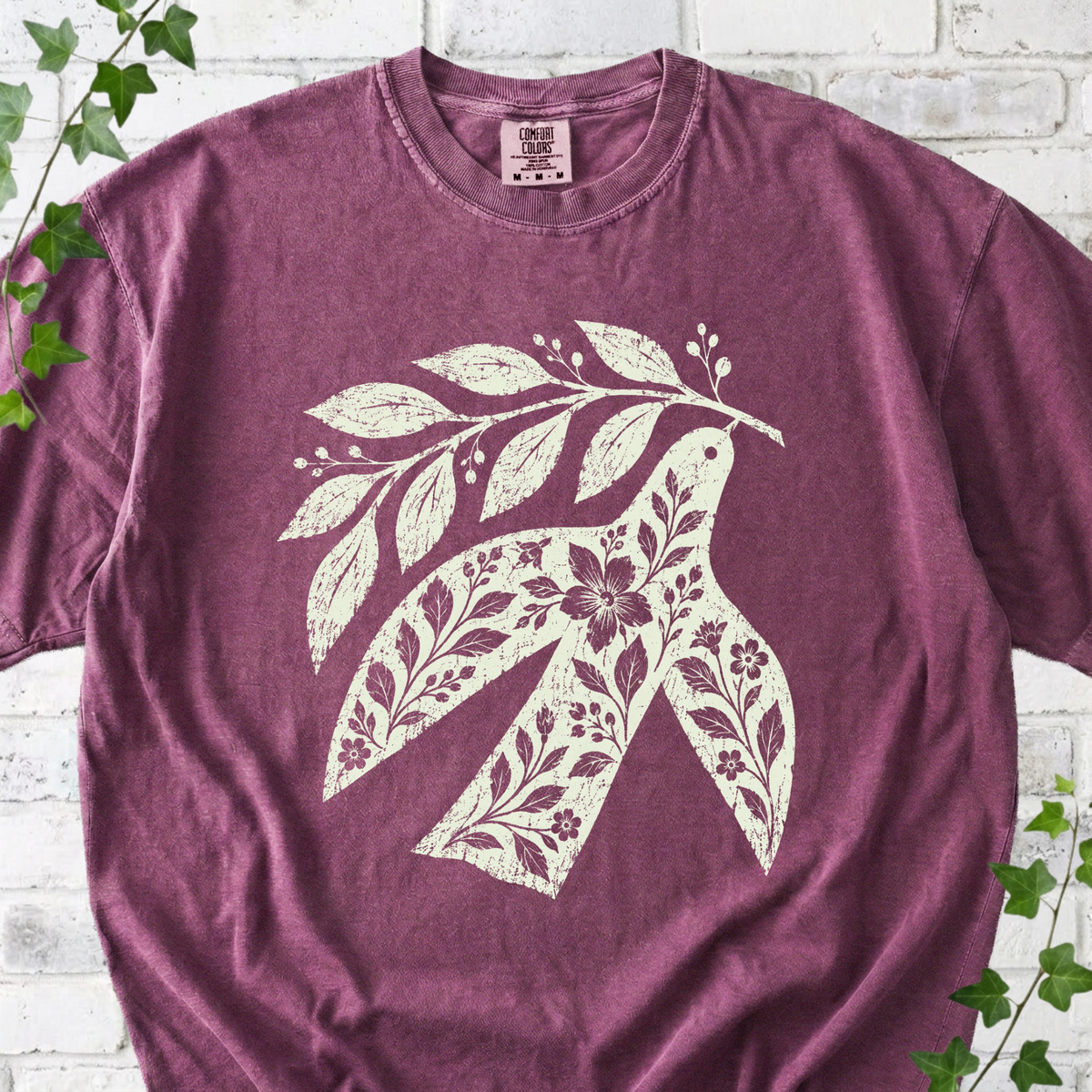 Floral Dove Bird T-Shirt