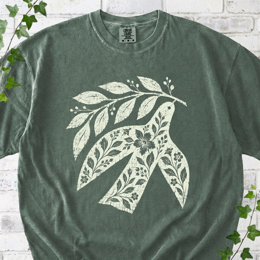 Floral Dove Bird T-Shirt