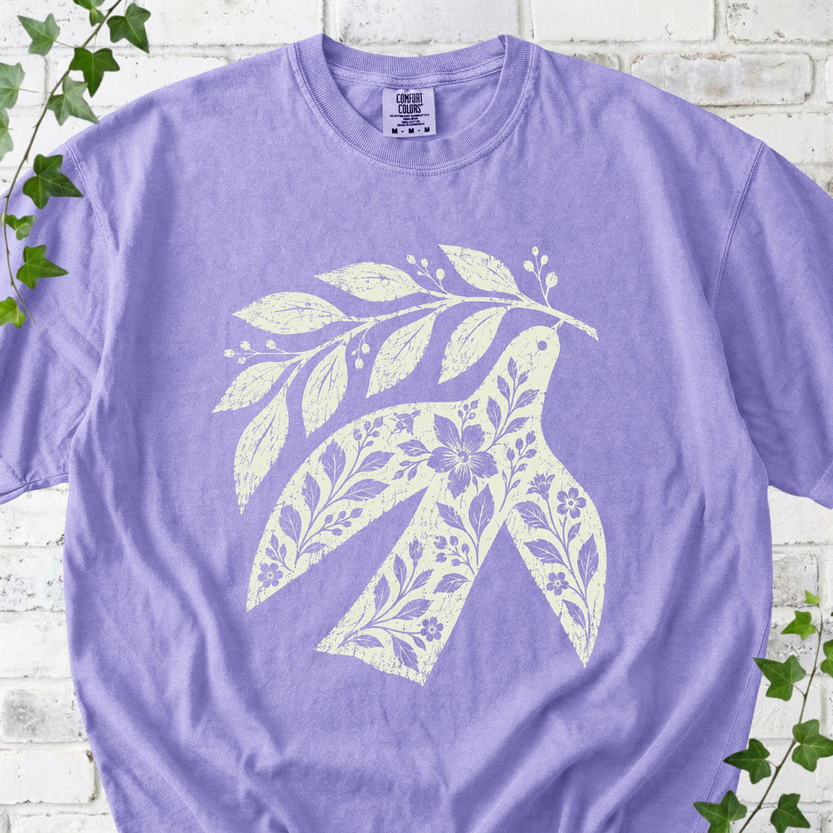 Floral Dove Bird T-Shirt
