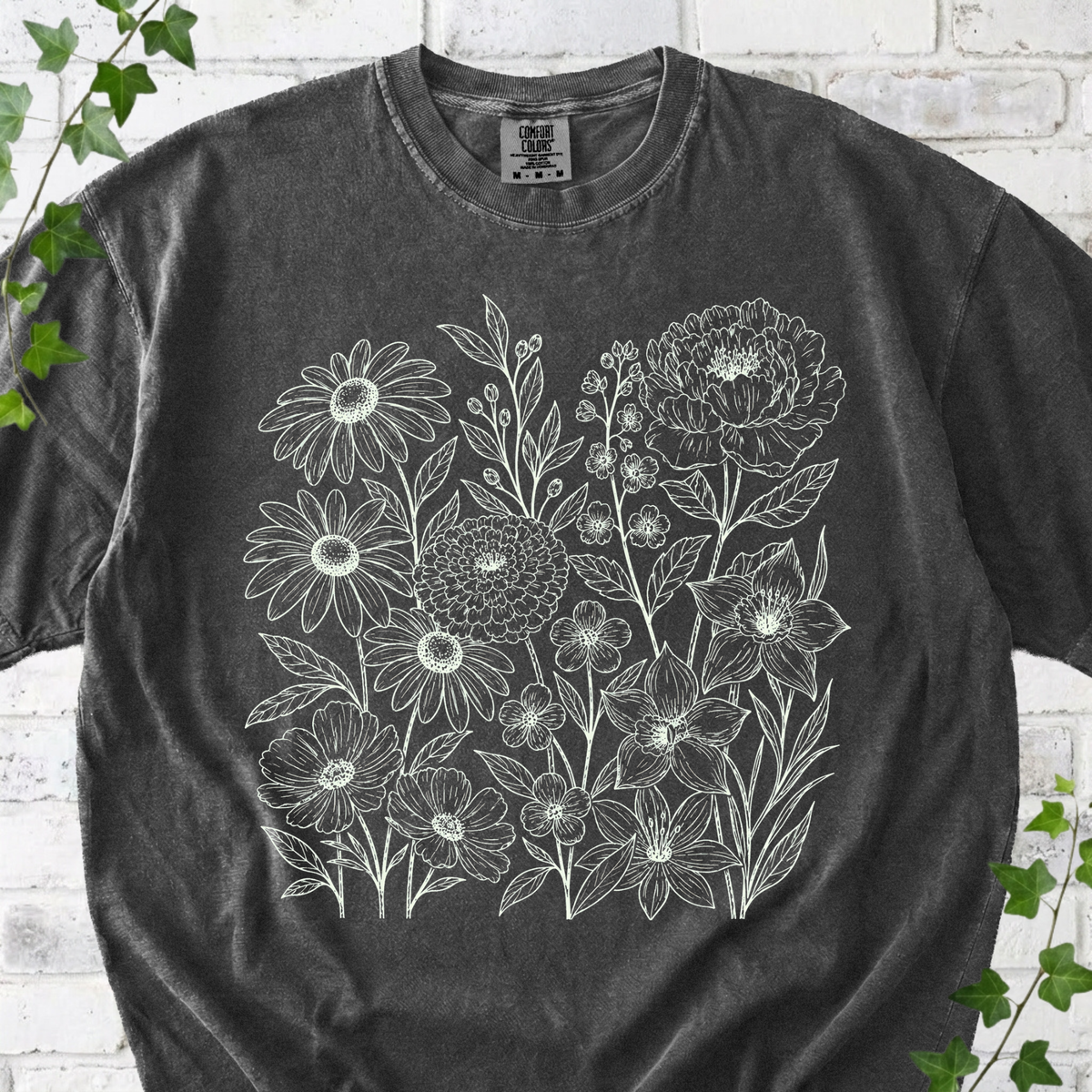Floral Meadow Sketch T-shirt