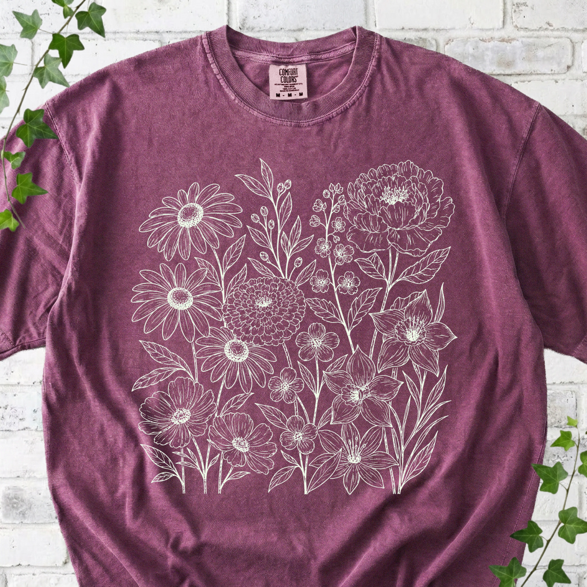 Floral Meadow Sketch T-shirt
