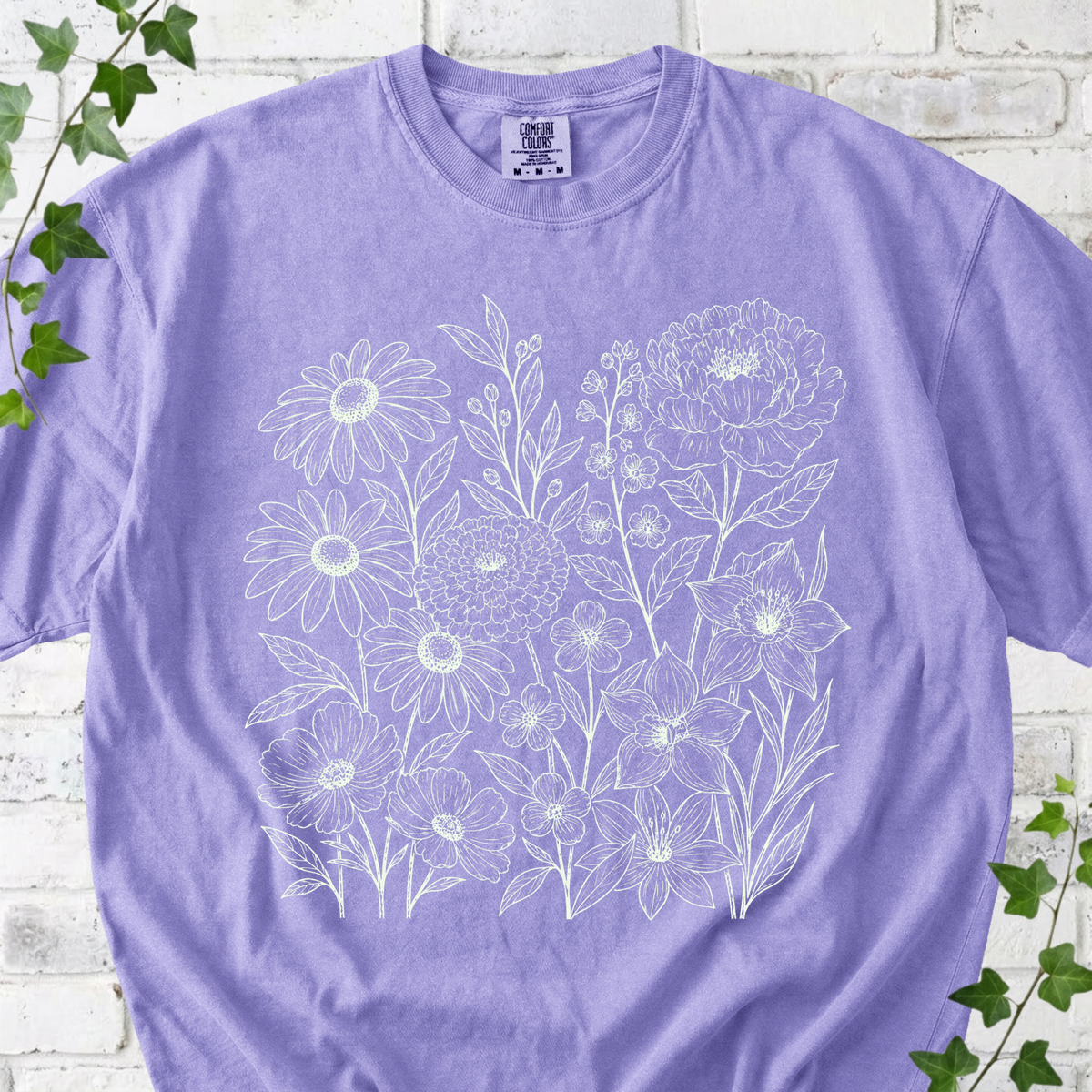 Floral Meadow Sketch T-shirt