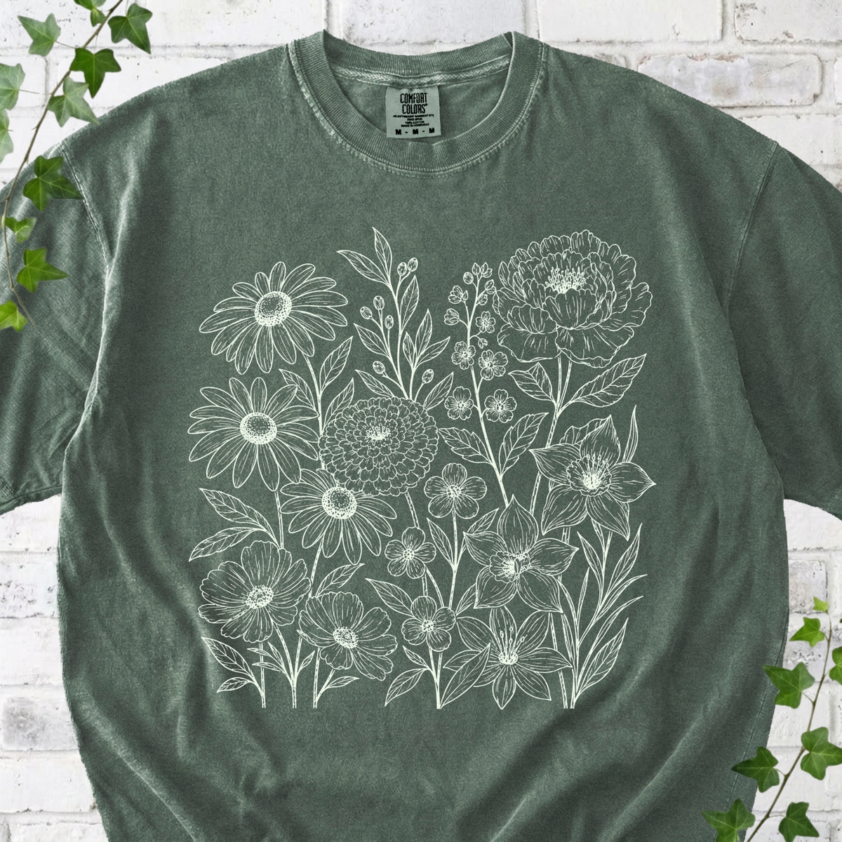 Floral Meadow Sketch T-shirt