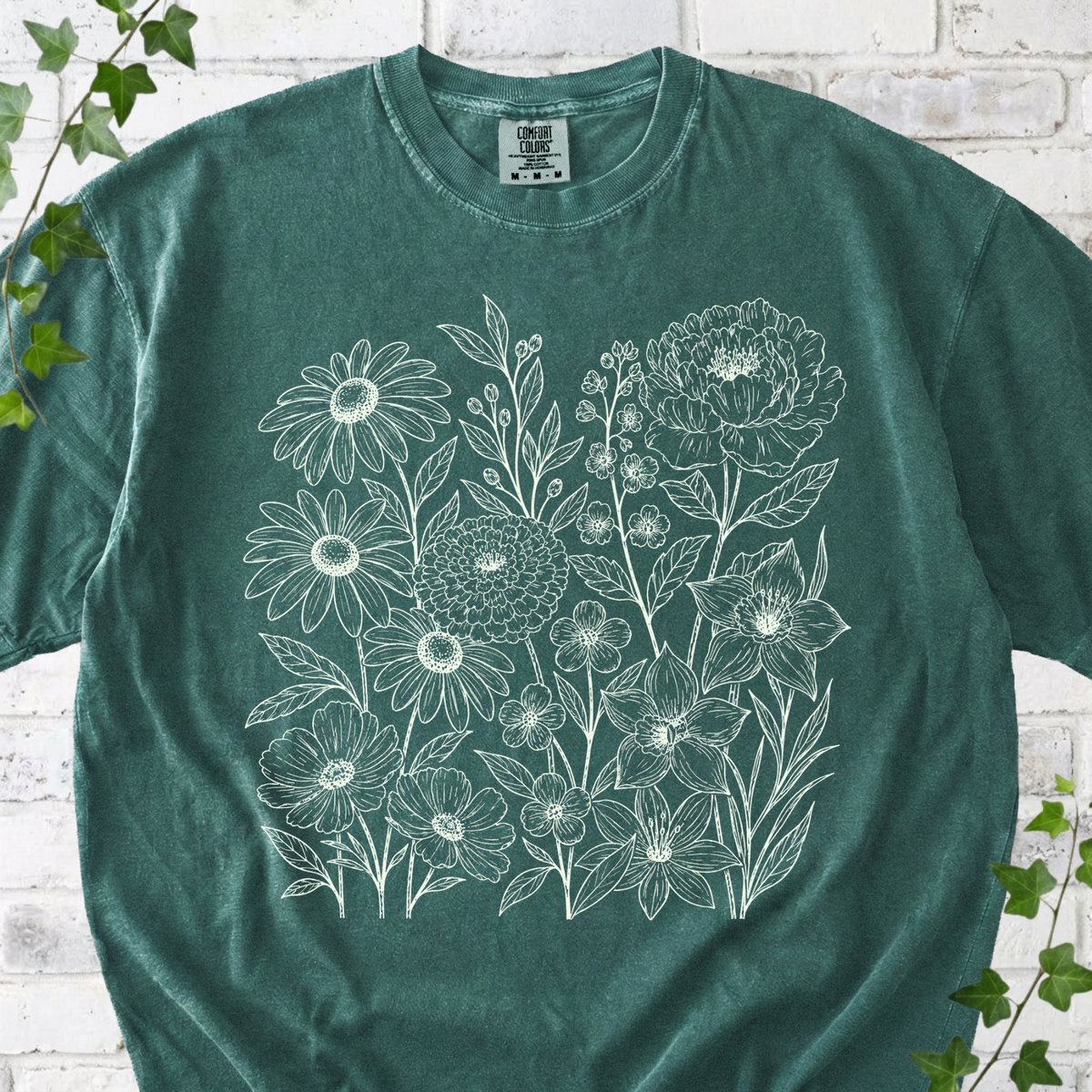 Floral Meadow Sketch T-shirt